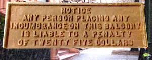 NYC Memory 19th Iron Building Sign Real Antique Brooklyn NYC, Vanderblt Era 4x12 - Picture 1 of 5
