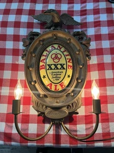 VINTAGE BALLANTINE ALE XXX LIGHT UP SIGN BEER SCONCE CANDELABRA EAGLE AWESOME - Picture 1 of 12