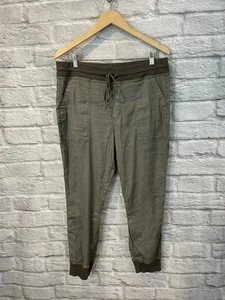 Level 99 Gabrielle Linen Blend Joggers Mojito Madness Green Sz L NEW - Picture 1 of 8