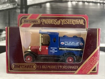 Matchbox Models of Yesteryear Y3 1912 Model T Ford Tanker Mobil Oil 1984 NIB New - Image 1 of 4