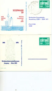 DDR 2 Ganzsachen 1975/77 Leipzig / Berlin - Bild 1 von 1