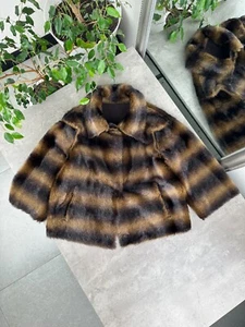 Miss Sixty Faux Fur Coat With 3/4 Sleeves Women`s Size S - Picture 1 of 11
