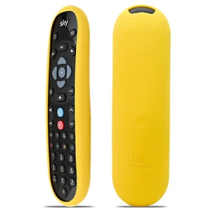 Custodia protettiva COVER per telecomando Sky Q silicone giallo UK STOCK ✅ - Foto 1 di 4