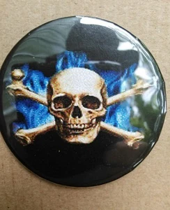 TOTENKOPF & Crossbones - 2 1/4" rund - SPIEGEL - Bild 1 von 4