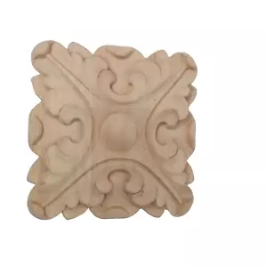 Ekena Millwork ROS04X04ACAL Acanthus Square Rosette, 4 1/4"W x 4 1/4"H x 5/8"P - Picture 1 of 2
