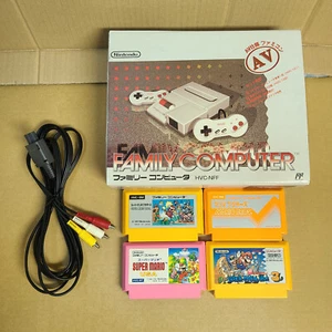Nintendo New AV Famicom Console System HVC-101 Boxed + 4 Games FC Tested - Picture 1 of 12