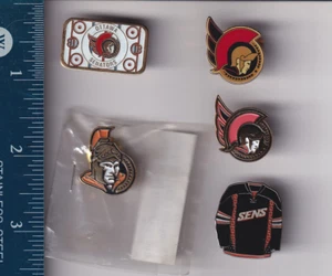 LOTE DE 5 ALFILERES DE SOLAPA OTTAWA SENATORS LOGOTIPO DEL EQUIPO DE HOCKEY DE LA NHL - Imagen 1 de 1