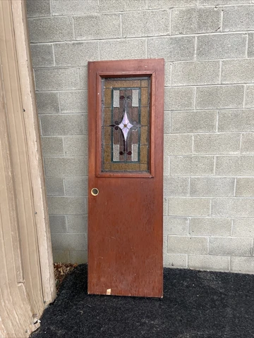 CM 775 vintage stained glass door 25.75 x 79.75 x 1 5/8 Cover