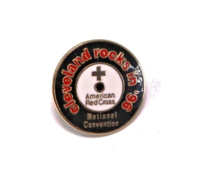 1996 American Red Cross Cleveland Rocks National Convention Metal Lapel Pin - Picture 1 of 3
