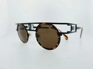 CAZAL SUNGLASSES 668 002 43MM ROUND MATTE BLACK HAVANA FRAME WITH BROWN LENSES - Picture 1 of 7