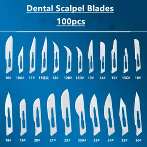 100pcs Carbon Steel Dental Surgical Scalpel Sterilized Blades - Picture 1 of 9