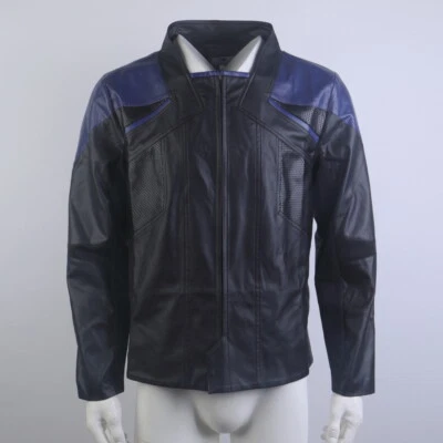 Abrigo Chaqueta de Cuero Picard 3 Captain Riker Rojo Geordi Lore Worf Seven Dorado Azul Foto 1 de 4