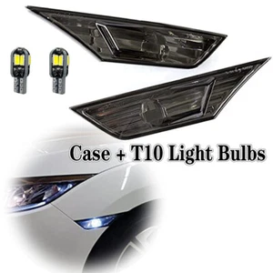 For 2016-2021 Honda Civic Smoke Front Bumper Reflector Side Marker Light Lamp 2X - Foto 1 di 12