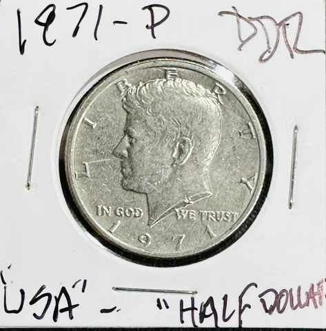 NOW $17 OFF! LO¿OK ERROR! 1971P JFK Half Strong DDR "USA & Half Dollar" SEE PICS Cover