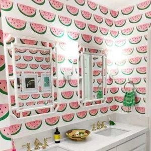 Katie Kime Wallpaper 3 Double Rolls Watermelon Slice 28" Wide New Unused - Picture 1 of 3