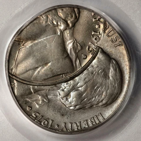 1975 D PCGS MS63 Double Struck Mirror Brockage Nickel Mint Error Triple Dated! Cover
