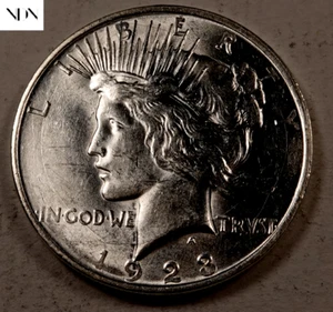 Dólar de la paz 1923-D - Choice BU (die crack obv) - 90% plata - #PD707 - Imagen 1 de 2