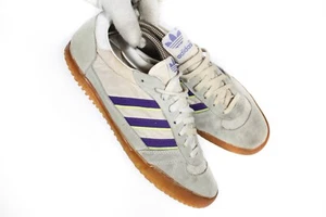 Vintage 1980s Adidas Indoor Super US 9 Made In Philippines Rare OG White Purple - Picture 1 of 12