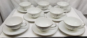 (8) Creative-Royal Elegance, Fine China-Silber & Grau Blumen-Teetassen-Untertassen - Bild 1 von 10