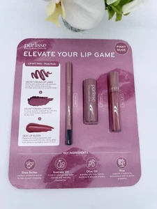 Purlisse Elevate Your Lip Game Lip Kit Trio Pinky Nude Sealed - Picture 1 of 2