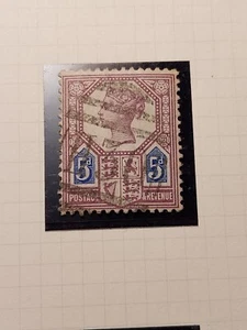 GB QV Surface printed 1887 SG 207 5d DIE 1 FU Pocklington Numeral Rare&Lovely - Picture 1 of 2