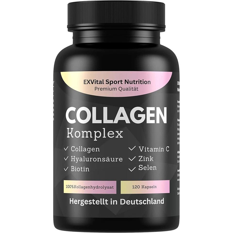 Collagen Hyaluronsäure Komplex, 120 Kapseln 1000mg Kollagen von EXVital - Bild 1 von 4