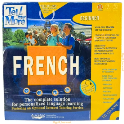 Tell Me More French: Beginner Level 1 Windows 98 Software w/ Headset NEW/SEALED - Image 1 of 4