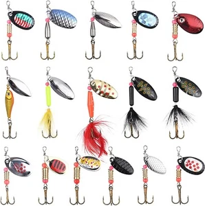 16 Cuillères 3-12g Pêche Récupération Rivière Truite Perche Spinning au Lancer - Photo 1/7