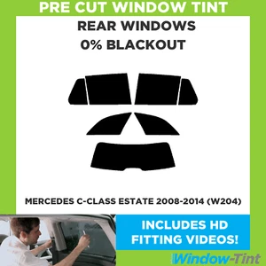 For Mercedes C-Class Estate 2008-14 (W204) Pre Cut Window Tint 0% Blackout Film - Picture 1 of 10