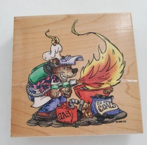 Stampendous Off To A Good Starter Cartoon Bär Koch Grill Gummistempel (K-2) - Bild 1 von 2