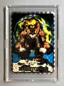 '93 MARVEL MASTERPIECES VENDING MACHINE PRISM STICKER/CARD SABRETOOTH #78 - Picture 1 of 2