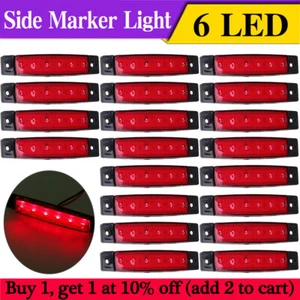 20 X Set Red 6 LED Side Marker Lights Position Recovery For Truck Trailer Lorry - Picture 1 of 9