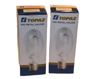 2 LOT GENUINE TOPAZ 175W HID METAL HALIDE MH175/U-37 E39 MOGUL BASE ED28 SHAPE - Picture 1 of 3