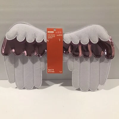 Fantasia Infantil Asas Criatologia Halloween NOVO Branco/Rosa Idade 3-8 - Imagem 1 de 2