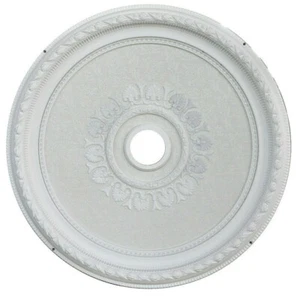 32" ROUND CHANDELIER CEILING MEDALLION WHITE FLORAL FOYER DINING ROOM BEDROOM - Picture 1 of 2