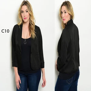 C10 Womens Black Plus Size 12/14 Formal Blazer Vests Jackets Party Work Office - Picture 1 of 5