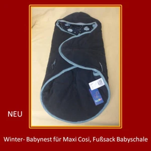 NEU, Winter Babynest,für Maxi Cosi,Babyschale,warm,dunkelblau,Wölkchen,Fußsack - Bild 1 von 7