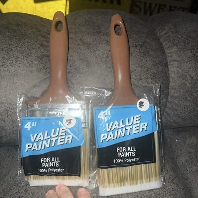 NUEVO Juego de 2 pinceles multiusos Value Painter 4” para todas las pinturas 100 % poliéster  Foto 1 de 2