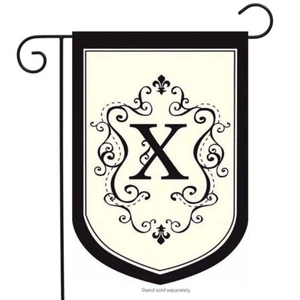 EVERGREEN 16681 APPLIQUE MONOGRAMMA X BANDIERA DA GIARDINO 13 X 18 POLLICI - Foto 1 di 2