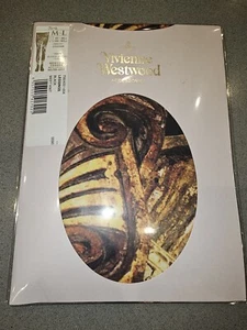 Vivienne Westwood Opaque Tights Picture Frame Japanese Black/Gold XS/Small - Picture 1 of 7