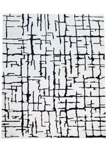 Hand Tufted rug - beige/black - Picture 1 of 2