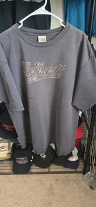 Vintage 90s Y2K Carhartt Crazy Faded Spellout Logo T-Shirt Size XXL - Picture 1 of 6