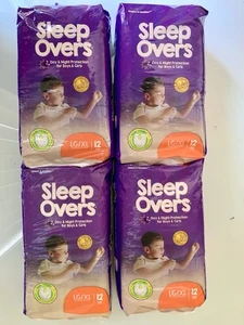 (4) Packs of 12 Sleep Overs by Cuties Pull Up/ Underbriefs Sz L/XL 60 - 125 lbs - Picture 1 of 1