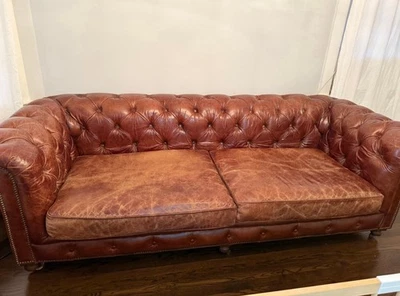 🚚** Free Delivery ** Restoration Hardware Tufted leather couch 🚚 - Image 1 of 2