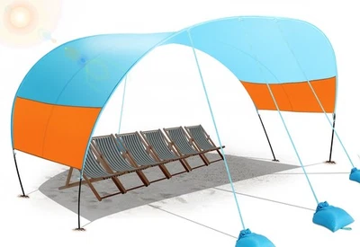 YUMT Beach Canopy Sun Shade, Beach Shade Canopy Wind Sail Camping Sun Shelter Ligh...