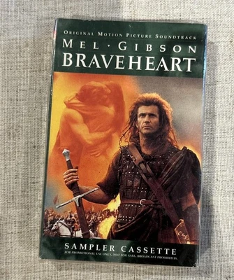 BRAVEHEART, MEL GIBSON SOUNDTRACK SAMPLER MOVIE NEW SEALED RARE PROMO CASSETTE - Bild 1 von 2