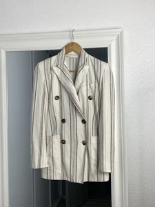 Max Mara Blazer Linen Jacket Max Mara Striped Blazer Size:6 - Picture 1 of 14
