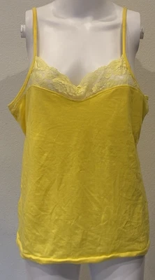 Old Navy Womens Y2K Fairy Lace Trim Tank Top Size XL Yellow Stretch Layer Preppy - Image 1 of 4