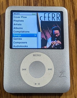 Apple iPod Nano 3rd Gen Silver 4GB NEW BATTERY TESTED Work Great Mp3 Players - Image 1 of 4