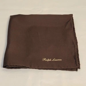 Ralph Lauren Purple Label Silk Pocket Square Brown - Picture 1 of 4